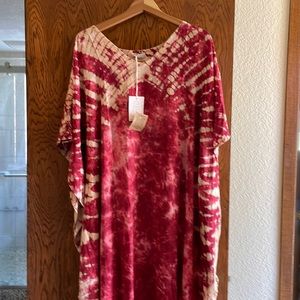TAMSY flowing caftan swimsuit coverups dress. One size